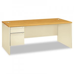 HON 38294LCL 38000 Series Left Pedestal Desk, 72w x 36d x 29-1/2h, Harvest/Putty