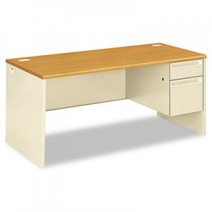 HON 38291RCL 38000 Series Right Pedestal Desk, 66w x 30d x 29-1/2h, Harvest/Putty
