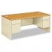 HON 38180CL 38000 Series Double Pedestal Desk, 72w x 36d x 29-1/2h, Harvest/Putty
