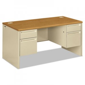 HON 38155CL 38000 Series Double Pedestal Desk, 60w x 30d x 29-1/2h, Harvest/Putty