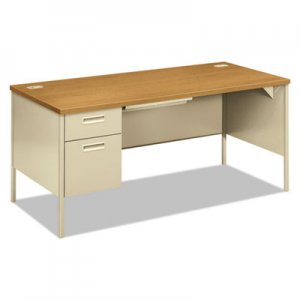 HON P3266LCL Metro Classic Left Pedestal Desk, 66w x 30d, Harvest/Putty