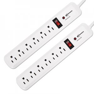 Innovera IVR71653 Surge Protector, 6 Outlets, 4 ft Cord, 540 Joules, White, 2/PK