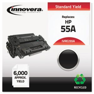 Innovera IVRE255A Remanufactured CE255A (55A) Toner, Black