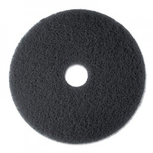 3M MMM08278 High Productivity Floor Pad 7300, 20" Diameter, Black, 5/Carton