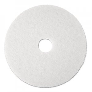 3M MMM08483 Super Polish Floor Pad 4100, 19" Diameter, White, 5/Carton