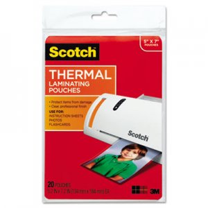 Scotch MMMTP590320 Photo Size Thermal Laminating Pouches, 5 mil, 7 x 5, 20/Pack