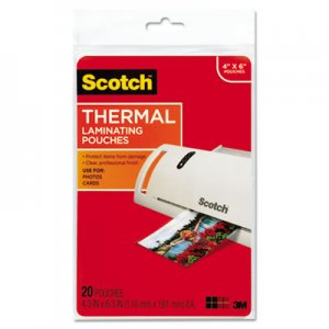 Scotch MMMTP590020 Photo Size Thermal Laminating Pouches, 5 mil, 6 x 4, 20/Pack