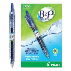 Pilot PIL31601 B2P Bottle-2-Pen Recycled Retractable Gel Pen, 0.7mm, Blue Ink, Translucent Blue Barrel