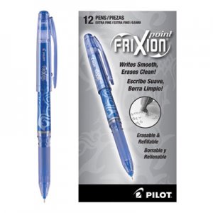 Pilot PIL31574 FriXion Point Erasable Gel Ink Stick Pen, Blue Ink, .5mm, Dozen