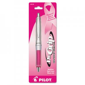 Pilot 36192 Dr.Grip Center of Gravity Pink Ribbon Retractable Ball Point Pen, Black Ink, 1mm