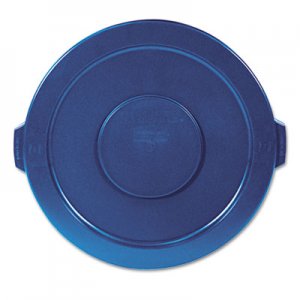 Rubbermaid Commercial RCP263100BE Round Flat Top Lid, for 32 gal Round BRUTE Containers, 22.25" diameter, Blue