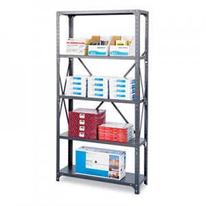 Safco 6266 Commercial Steel Shelving Unit, Five-Shelf, 36w x 18d x 75h, Dark Gray