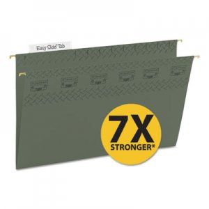 Smead 64136 Tuff Hanging Folder with Easy Slide Tab, Legal, Standard Green, 20/Pack