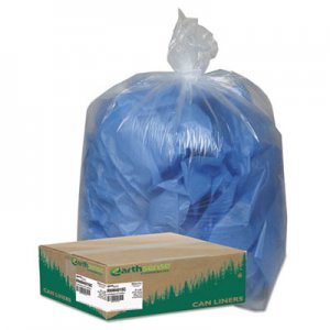 Earthsense Commercial WBIRNW4015C Linear Low Density Clear Recycled Can Liners, 33 gal, 1.25 mil, 33" x 39", Clear, 100