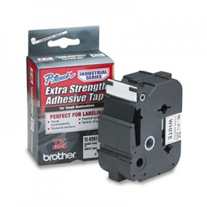 Brother P-Touch BRTTZES261 TZ Extra-Strength Adhesive Laminated Labeling Tape, 1.4" x 26.2 ft, Black on White