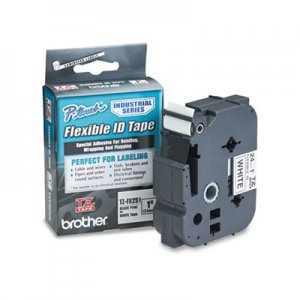 Brother P-Touch TZEFX251 TZe Flexible Tape Cartridge for P-Touch Labelers, 1in x 26.2ft, Black on White