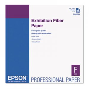 Epson EPSS045039 Exhibition Fiber Paper, 17 x 22, White, 25 Sheets