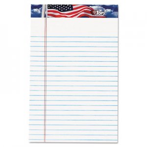 TOPS TOP75101 American Pride Writing Pad, Narrow, 5 x 8, White, 50 Sheets, Dozen