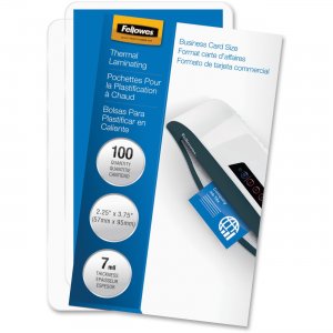 Fellowes 52059 Glossy Pouches - Business Card, 7 mil, 100 pack