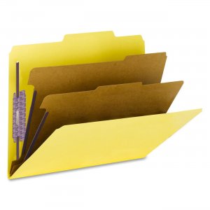 Smead 14203 Yellow PressGuard Classification File Folder with SafeSHIELD Fasteners