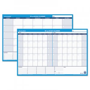 At-A-Glance AAGPM23328 30/60-Day Undated Horizontal Erasable Wall Planner, 36 x 24, White/Blue