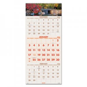 At-A-Glance AAGDMW50328 Scenic Three-Month Wall Calendar, 12 1/4 x 27, 2015-2017