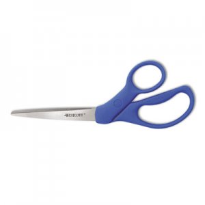 Westcott ACM43218 Preferred Line Stainless Steel Scissors, 8" Bent, Blue