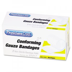PhysiciansCare by First id Only FAO51017 First Aid Conforming Gauze Bandage, 2" wide, 2 Rolls/Box