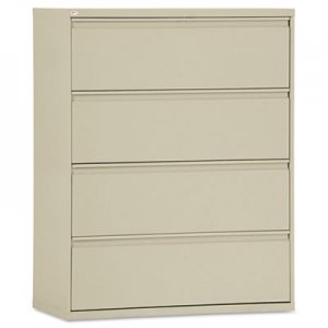 Alera LF4254PY Four-Drawer Lateral File Cabinet, 42w x 19-1/4d x 54h, Putty