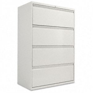 Alera LF3654LG Four-Drawer Lateral File Cabinet, 36w x 19-1/4d x 54h, Light Gray