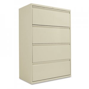Alera LF3654PY Four-Drawer Lateral File Cabinet, 36w x 19-1/4d x 54h, Putty