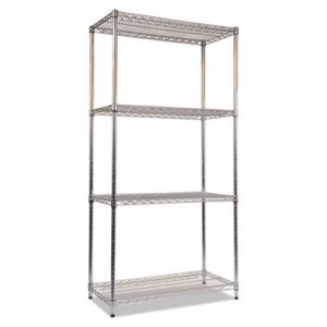 Alera ALESW503618SR NSF Certified Industrial 4-Shelf Wire Shelving Kit, 36w x 18d x 72h, Silver