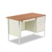 Alera SD4524PC Single Pedestal Steel Desk, 45w x 24d x 29-1/2h, Oak/Putty