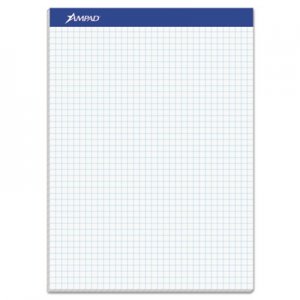 Ampad TOP20210 Quad Double Sheet Pad, 4 sq/in Quadrille Rule, 8.5 x 11.75, White, 100 Sheets
