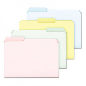 Pendaflex PFXC2113PASR Pastel Color File Folders, 1/3 Cut Top Tab, Letter, Assorted, 100/Box