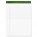 Ampad TOP40102 Envirotec Pad, Lgl/Wide Rule, 8-1/2 x 11-3/4, White, 4 40-Sheet Pads/Pack