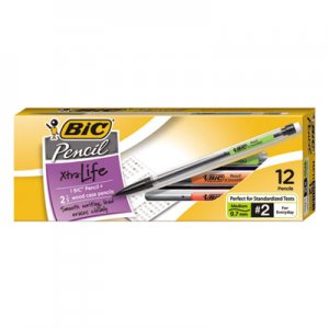 BIC MP11 Xtra-Life Mechanical Pencil, 0.7mm, Clear, Dozen
