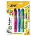 BIC BICBLMGP41ASST Brite Liner Grip Highlighter, Chisel Tip, Assorted Colors, 4/Set