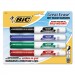 BIC BICGDEMP41ASST Great Erase Grip Chisel Tip Dry Erase Marker, Assorted, 4/Set