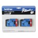 Brother P-Touch BRTTC11 TC Tape Cartridges for P-Touch Labelers, 0.47" x 25.2 ft, Red on Clear
