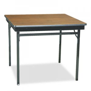 Barricks BRKCL36WA Special Size Folding Table, Square, 36w x 36d x 30h, Walnut/Black