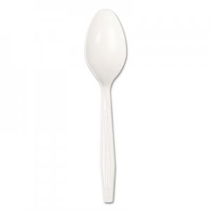 Boardwalk SPOONHW Full-Length Polystyrene Cutlery, Teaspoon, White, 1000/Carton
