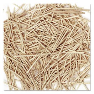 Chenille Kraft CKC369001 Flat Wood Toothpicks, Wood, Natural, 2500/Pack