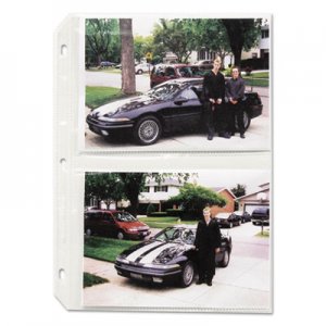 C-Line CLI52572 Clear Photo Pages for Four 5 x 7 Photos, 3-Hole Punched, 11-1/4 x 8