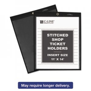 C-Line 45114 Shop Ticket Holders, Stitched, One Side Clear, 75", 11 x 14, 25/BX