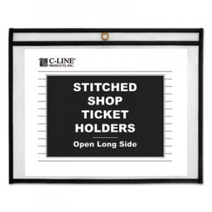 C-Line CLI49912 Shop Ticket Holders, Stitched, Both Sides Clear, 75 Sheets, 12 x 9, 25/Box