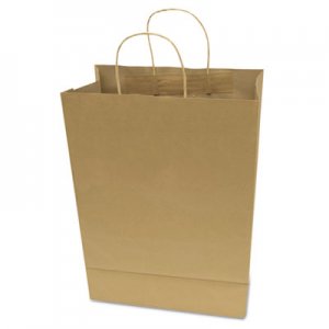 COSCO 091565 Premium Small Brown Paper Shopping Bag, 50/Box