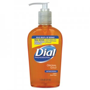 Dial Professional DIA84014EA Gold Antimicrobial Liquid Hand Soap, Floral Fragrance, 7.5 oz Pump Bottle