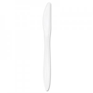Dart K6BW Style Setter Mediumweight Plastic Knives, White, 1000/Carton