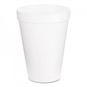 Dart 12J16 Foam Drink Cups, 12oz, White, 1000/Carton